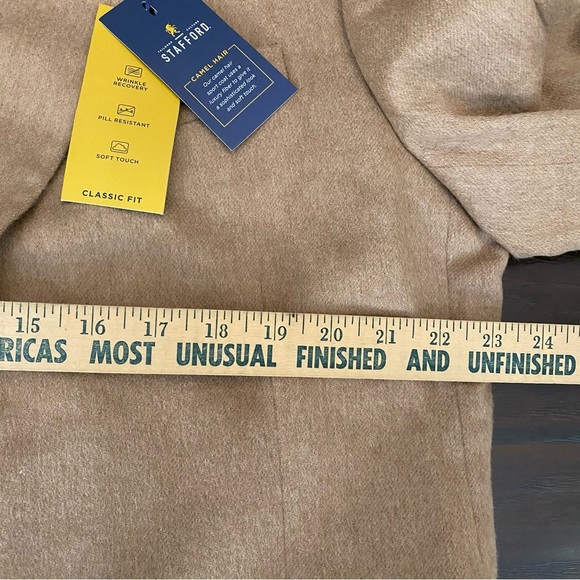 New with Tag Stafford 100% Camel Hair 2 button 2 vents Sport Coat Jacket 48R - Picture 9 of 14